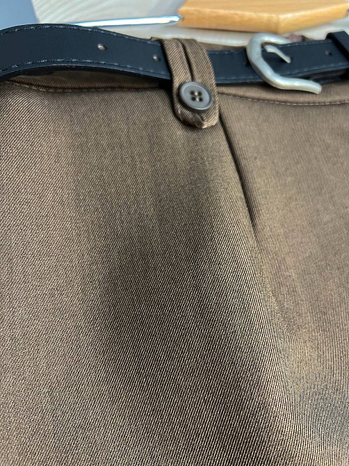 Шорти жіночі Lian 6555 з спідницею на запах попереду короткі з ременем коричневі, коричневий, XL Київ - фото 14