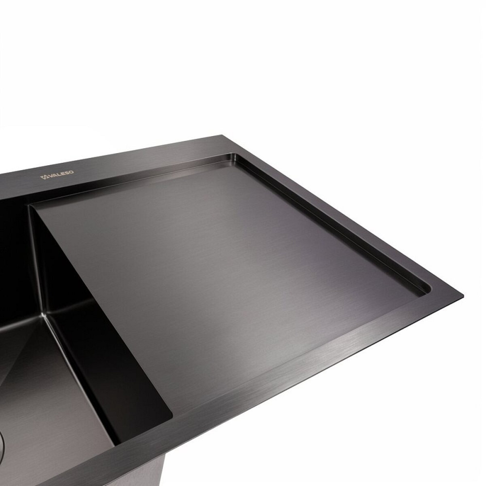 VALESO Кухонна мийка CM 78*50 L чорна PVD VALESO Handmade (круглий сифон 3,0/0,8) Киев - изображение 3