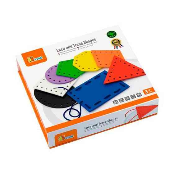 Деревянная шнуровка Viga Toys Геометрические фигуры (50538) Харьков