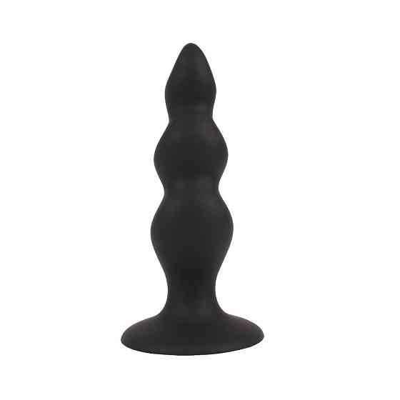Анальная пробка с волнистой поверхностью Chisa Black Mont черная, 4.8 см Sex Aura Киев