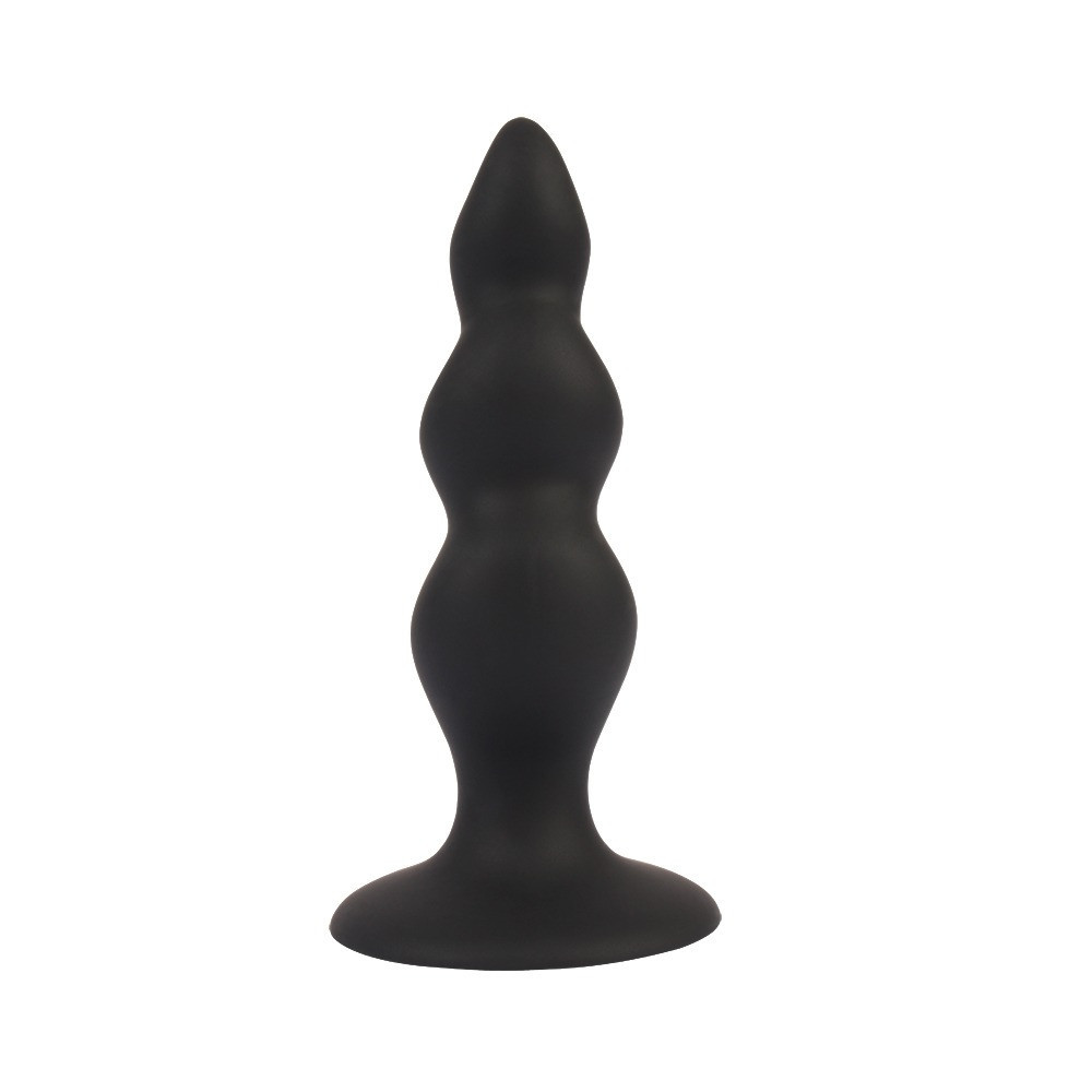 Анальная пробка с волнистой поверхностью Chisa Black Mont черная, 4.8 см Sex Aura Киев - изображение 3