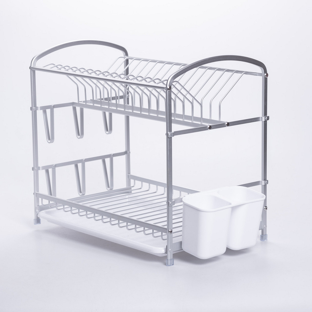 Двоярусна сушарка для кухні алюмінієва з лотком і тримачами HP-46-13 Київ - фото 8