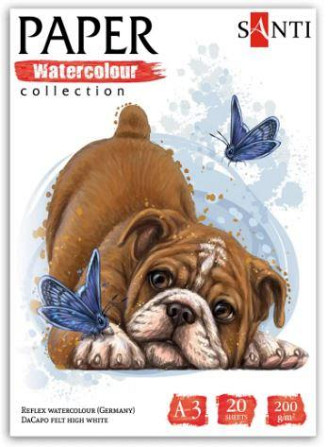 Набір паперу для акварелі "SANTI" 130519 "Animals", А3, "Paper Watercolor Collection", 20 арк, 200 , Київ - фото 1
