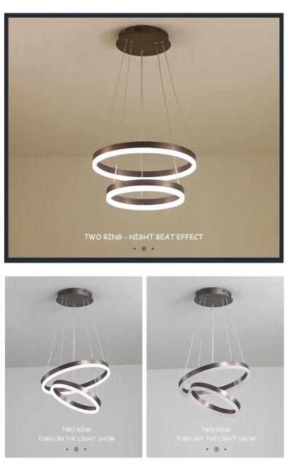 Светодиодная люстра Олимпия PJ812 Coffee 60+80см Винница - изображение 4