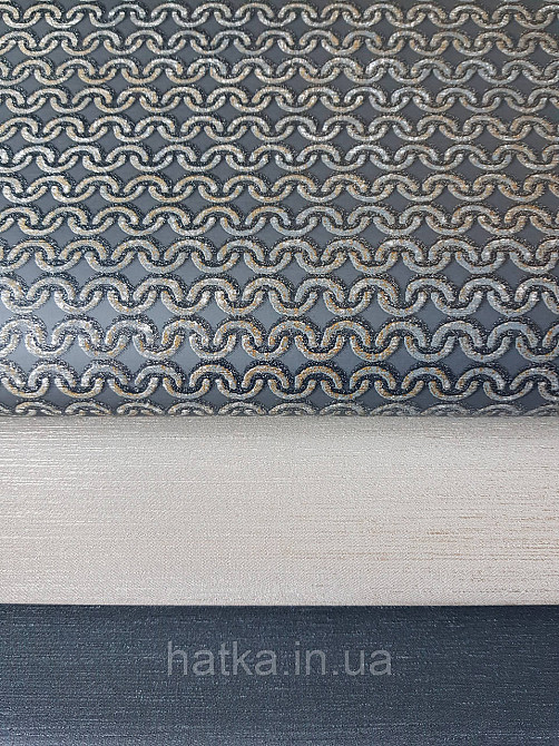 Шпалери метрові вінілові на флізелін Marburg Villa Romana геометрія смужки завитки чорні з золотистим Київ - фото 2