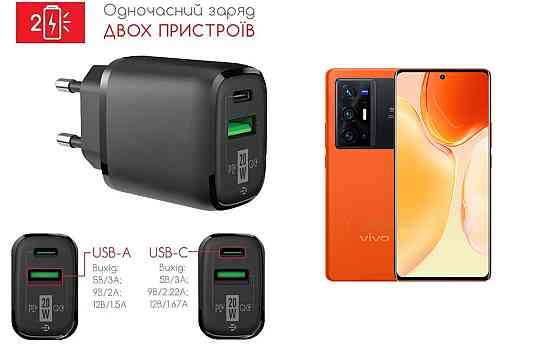 Сетевое зарядное устройство для Vivo X70 Pro, 20W 3A, Quick Charge 3.0 Киев