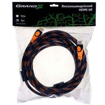 Кабель мультимедійний HDMI M to HDMI M 5.0m 4K Grand-X (HDN05-4K) Вінниця - фото 3