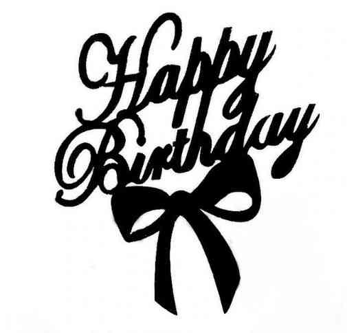 Топпер Happy Birthday для торта 11 на 13 см черный Киев