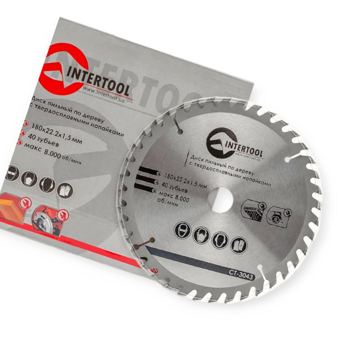 Коло відрізне по дереву з твердосплавними напайками 180x22x1,5 мм, 40 зубів Мукачево - фото 2
