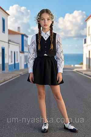 Шкільний костюм спідниця-шорти з жилеткою та сорочкою р.134-152 Кривий Ріг