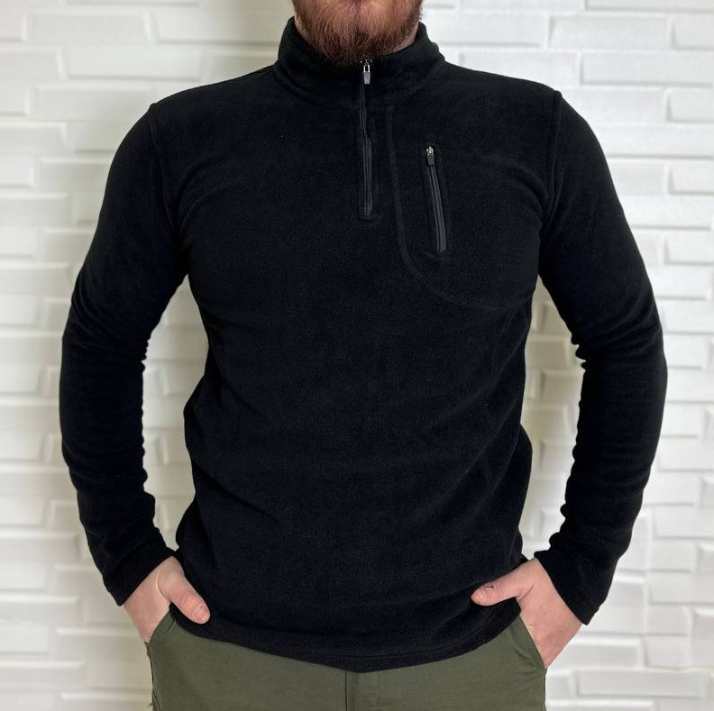 Тактична чоловіча флісова кофта реглан Bikatex Чорний, 2XL Вінниця - фото 2