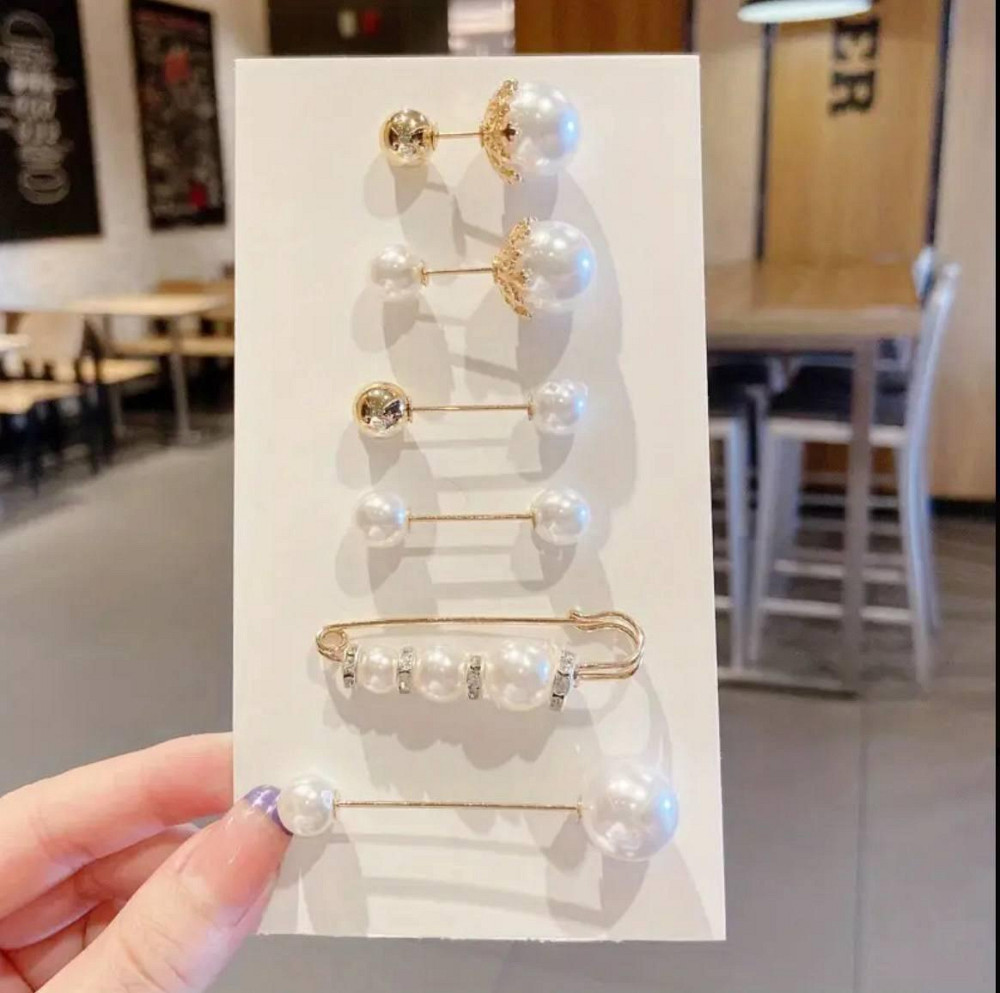 Набор декоративных булавок с жемчугом – 5 шт Киев - изображение 3