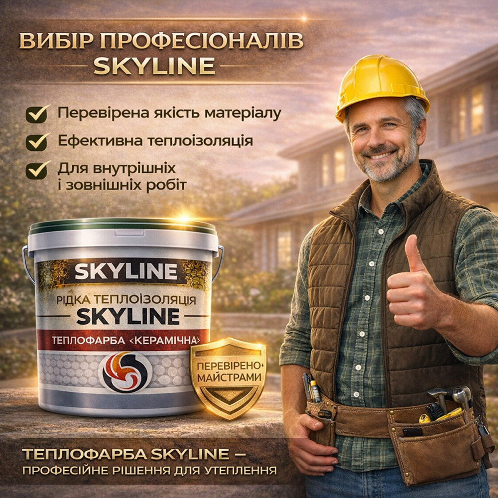 Теплокраска Skyline керамическая жидкая теплоизоляция для утепления стен, фасадов и больших помещений Коричневая 20 л Харьков - изображение 10