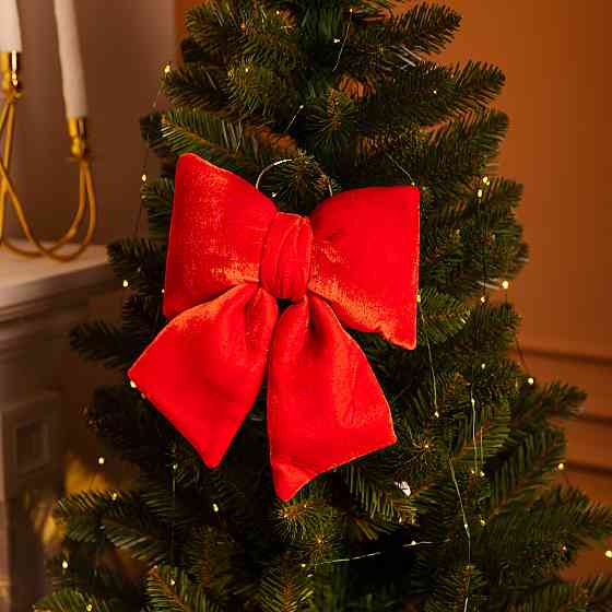 Yiwu Оксамитовий бант для декору на ялинку 25×35 (см) Червоний CR-2-16 Коломыя