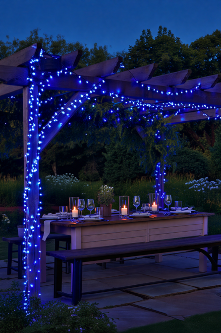 Garlando Новорічна гірлянда вулична 30 м 300 LED з сонячною батареєю чорний провід Синій SB300L Коломыя - изображение 2