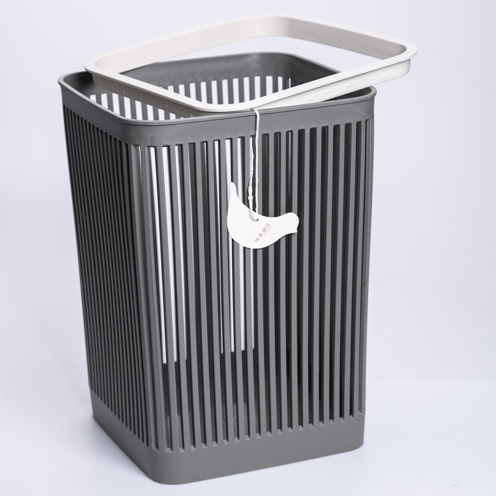 Кошик для сміття пластиковий в офіс для паперу 22×22×30 (см) кошик під сміття 8 (л) відро для сміття Сірий HP-45-9G Київ - фото 4