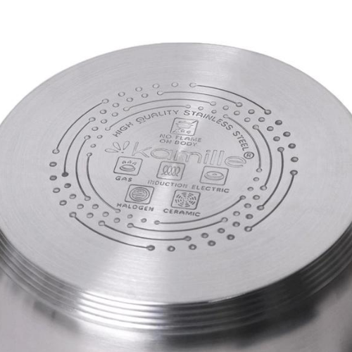 Каструля нержавіюча сталь 3л з кришкою порожнисті ручки 5618S KAMILLE Житомир - фото 3