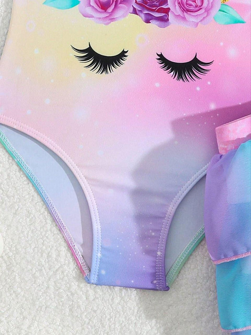 Купальник единорог детский слитный комплект с юбкой для девочки 100см Киев - изображение 5