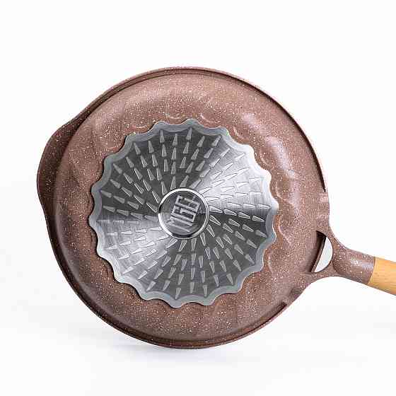 Алюмінієва сковорода 2,8 л з мармуровим антипригарним покриттям Ø 28 см кавова MGC HP-4-425CO Коломия