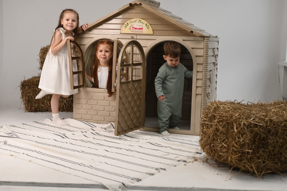 ЭКО Детский игровой домик со шторками на основе пшеничной соломы DOLONI 02550/s01eco Киев - изображение 6