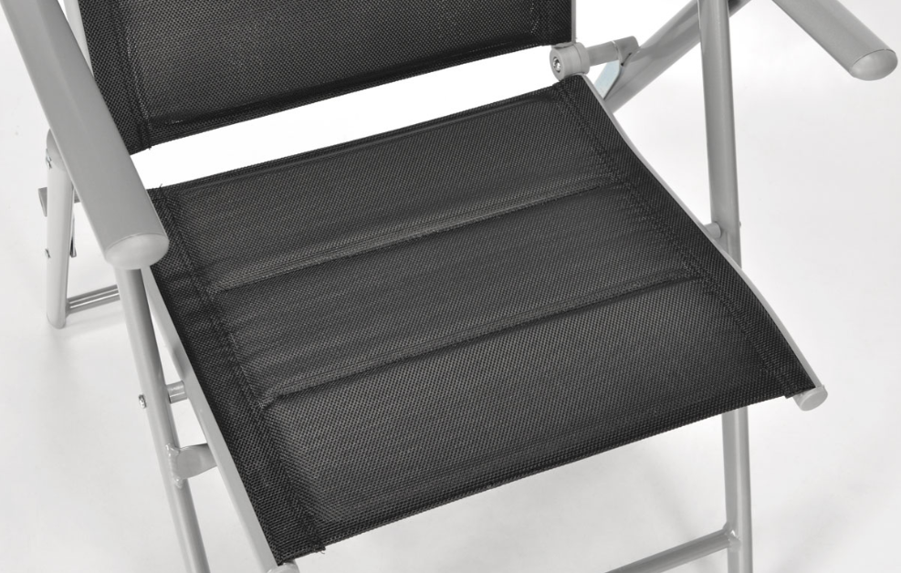 Складной садовый стул MODENA eDomator алюминиевый с регулировкой спинки, Серебряно-черный (Польша) Киев - изображение 9