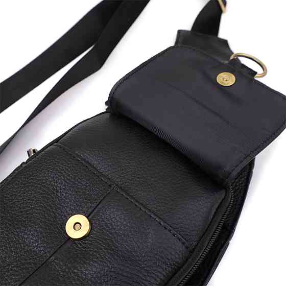 Сумка через плечо из натуральной кожи Vintage 22958 Черный Киев