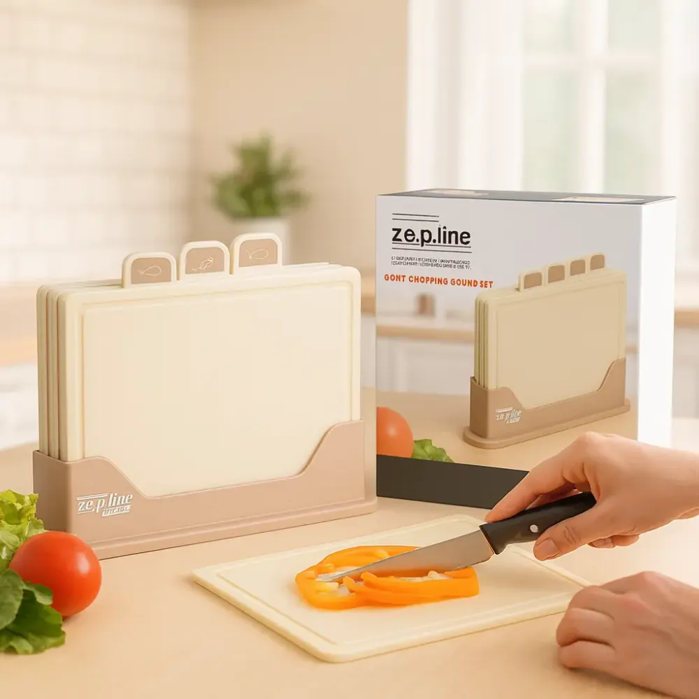 Jianlips Кухонный набор досок Zepline ZP-00220 5 предметов, с подставкой бежевый Киев - изображение 2