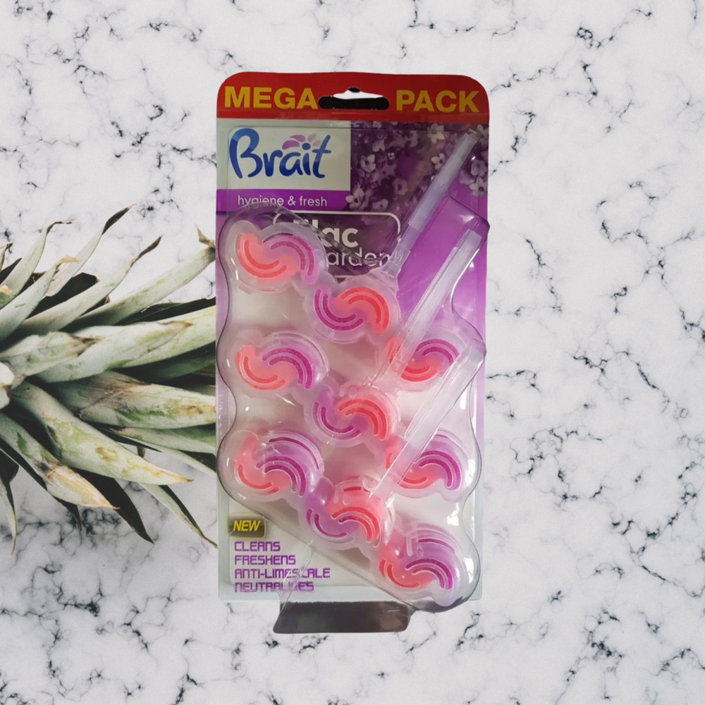 Подвесной туалетный блок для унитаза с ароматом сирени Brait Lilac Garden Megapack 3штx45г Виноградов - изображение 2