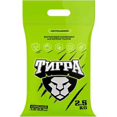 Наповнювач для туалету Тигра бентонітовий 2.5 кг (середня гранула 1.5-2.8 мм) (5205) Вінниця