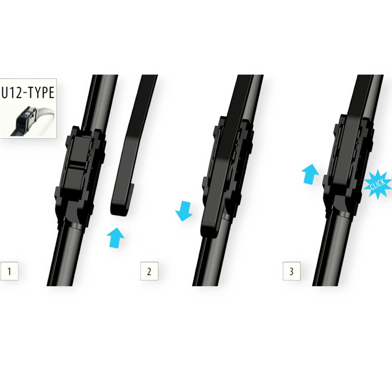 Щітка oximo безкаркасна 700мм під гачок широкий 12мм двірника Мукачево - фото 3