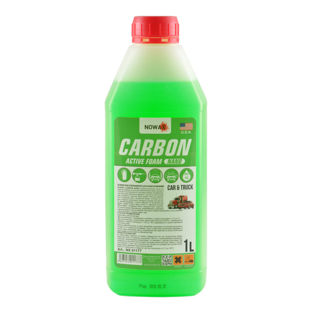 Активна піна Nowax Carbon Nano Active Foam суперконцентрат для безконтактної мийки, 1л Київ - фото 1