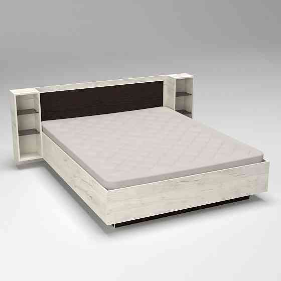 Кровать Кристалл №1 двуспальная, Дуб Крафт+Венге Магія, 2035х1976х850 Львов