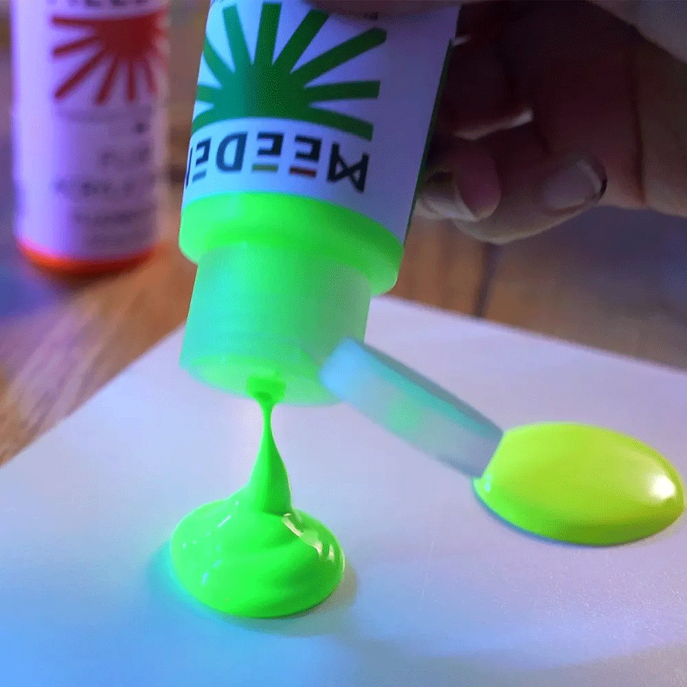 Набір рідких акрилових фарб Fluid Fluorescent 6×60мл MEEDEN Київ - фото 3
