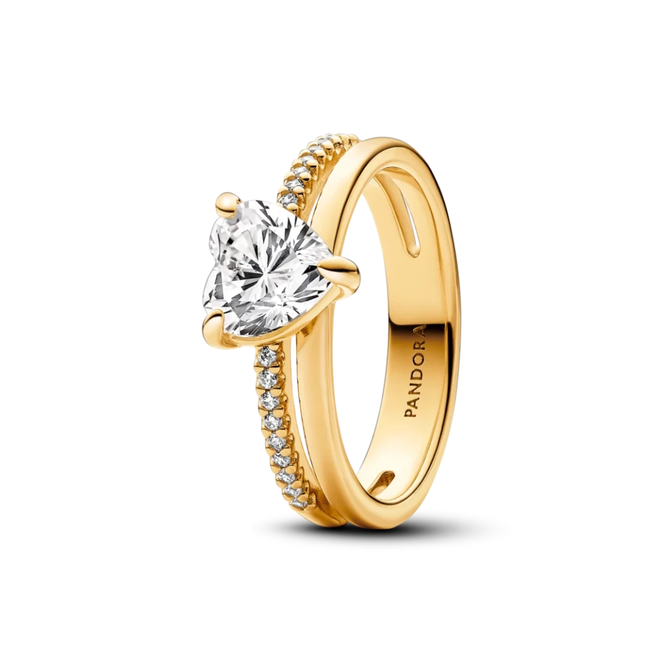 Серебряное кольцо Pandora Сердце с двумя оборотами 163100C01 54MasterSem Киев - изображение 1