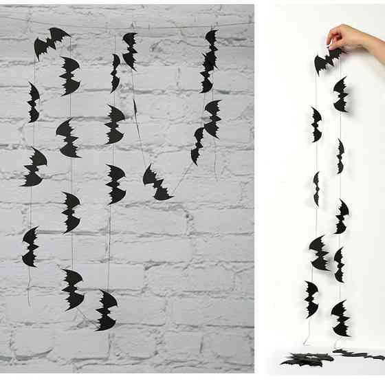 Гирлянда на Хэллоуин Летучие мыши 4 м черный Киев