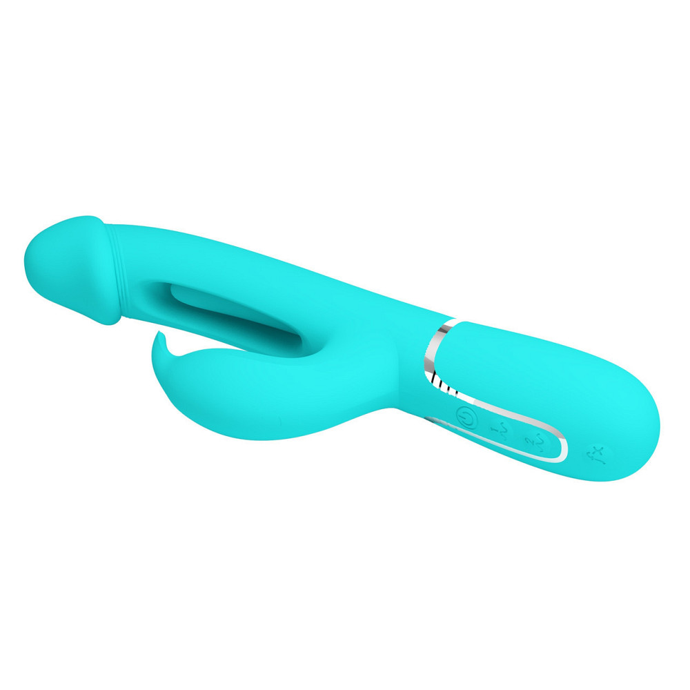 Вибратор с стимулятором клитора PRETTY LOVE - Kampas Rabbit 3 in 1 Green, BW-500025-1 Sex Aura Киев - изображение 8