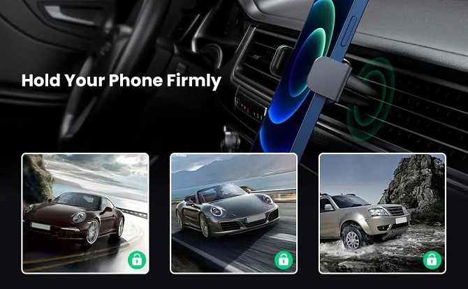 Автодержувач UGreen універсальний 360 градусів Air Vent Mount LP120 (Чорний) Миколаїв - фото 10