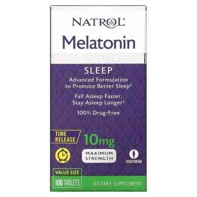 Амінокислота Natrol Мелатонін із уповільненим вивільненням, 10 мг, Melatonin, Time (NTL-07279) Вінниця