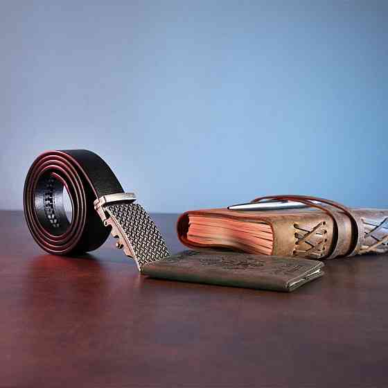 Оригинальный мужской ремень с автоматической пряжкой Черный (Vintage) Киев