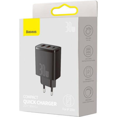 Зарядний пристрій Baseus Compact Quick Charger 2U+C (CCXJ-E01) Вінниця - фото 5