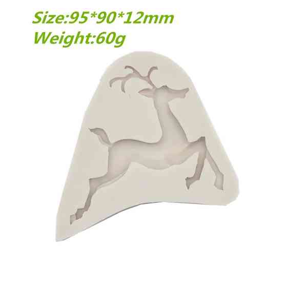 Новогодний молд Олень 95 на 90 мм серый Киев