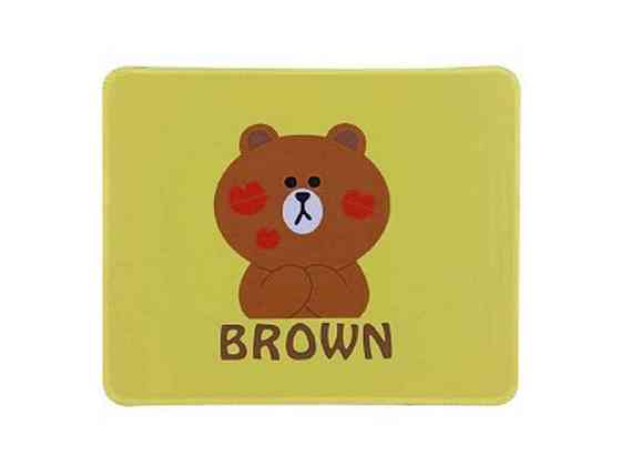 Килимок для мишки 250x210мм Lime Friends brown (коричневий ведмідь), основа антиковзка ТМ Gerlax Киев