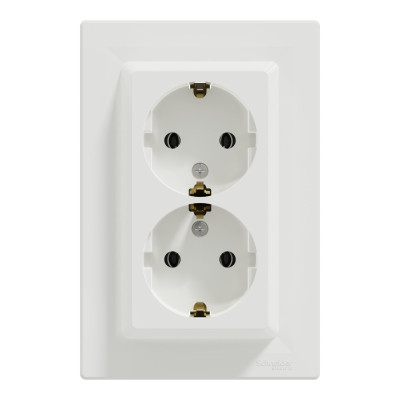 Розетка Schneider Electric ASFORA із заземленням подвійна біла 16А (EPH9900121) Вінниця - фото 1