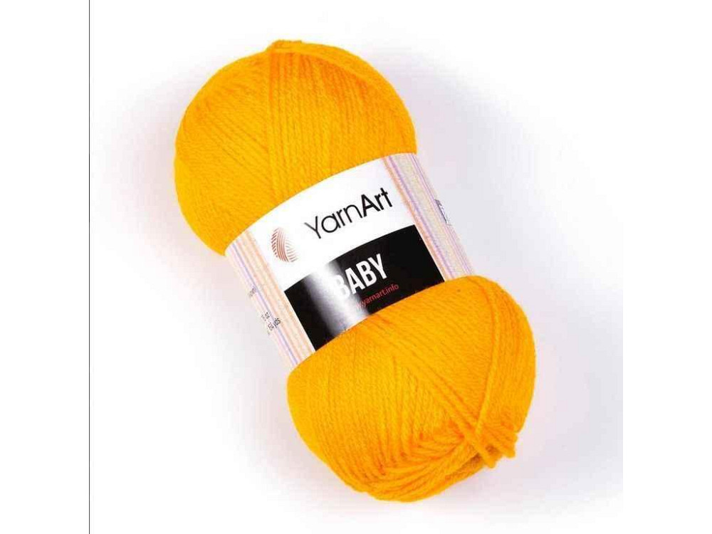 Пряжа Baby жовтий 100% акрил 150м 50г 5шт/уп 586 ТМ YarnArt Київ - фото 1
