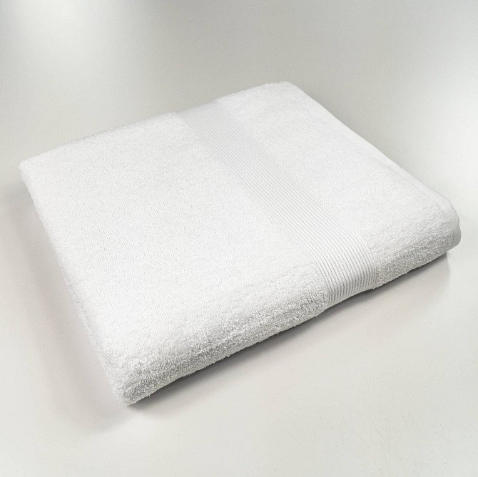 Набор махровых полотенец c Бордюром 3шт GM Textile 40х70см, 50х90см, 70х140см 400г/м2 (Белый) Сумы - изображение 7