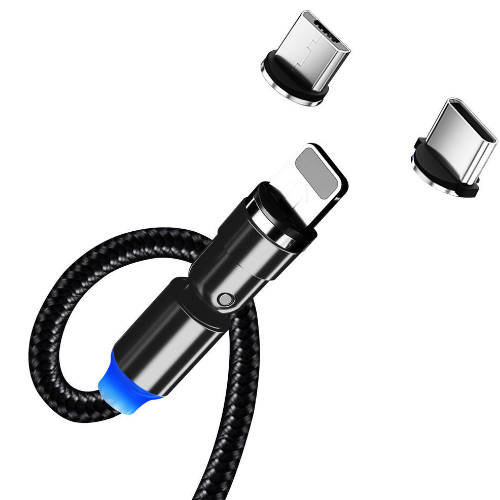 Кабель USB універсальний 3в1(Lightning/Micro USB/Type-C) ColorWay CW-CBUU037-BK 2,4A магнітний 1м чорний Житомир