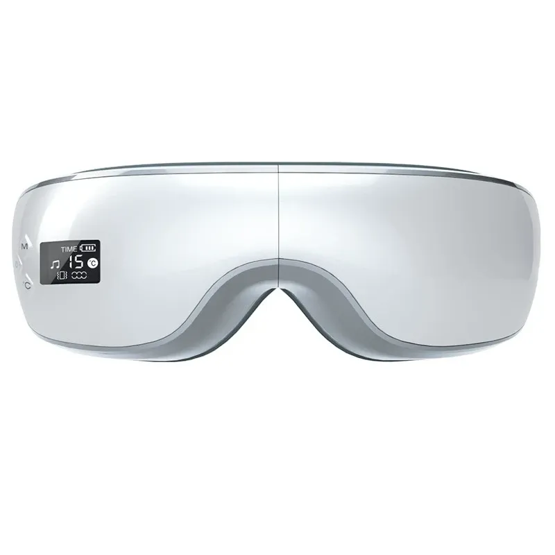 Масажер для очей з Bluetooth, підігрівом, повітряно-компресійним та вібромасажем, акумуляторний, сріблясто-білий Київ - фото 1
