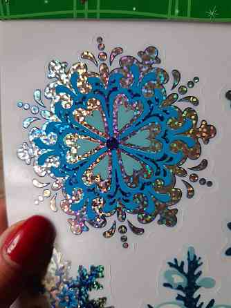 Новорічна наклейка на вікна Ялинки 29 на 22 см різнобарвний Київ