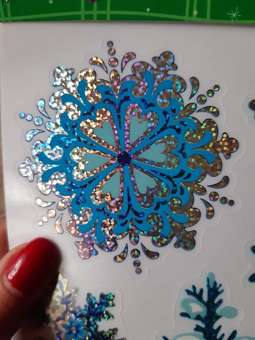 Новорічна наклейка на вікна Ялинки 29 на 22 см різнобарвний Київ - фото 2