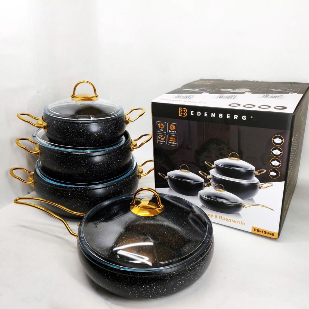 Набор кастрюль для электроплиты, Набор кастрюль из нержавеющей стали Сборный DO-45 Львов - изображение 9